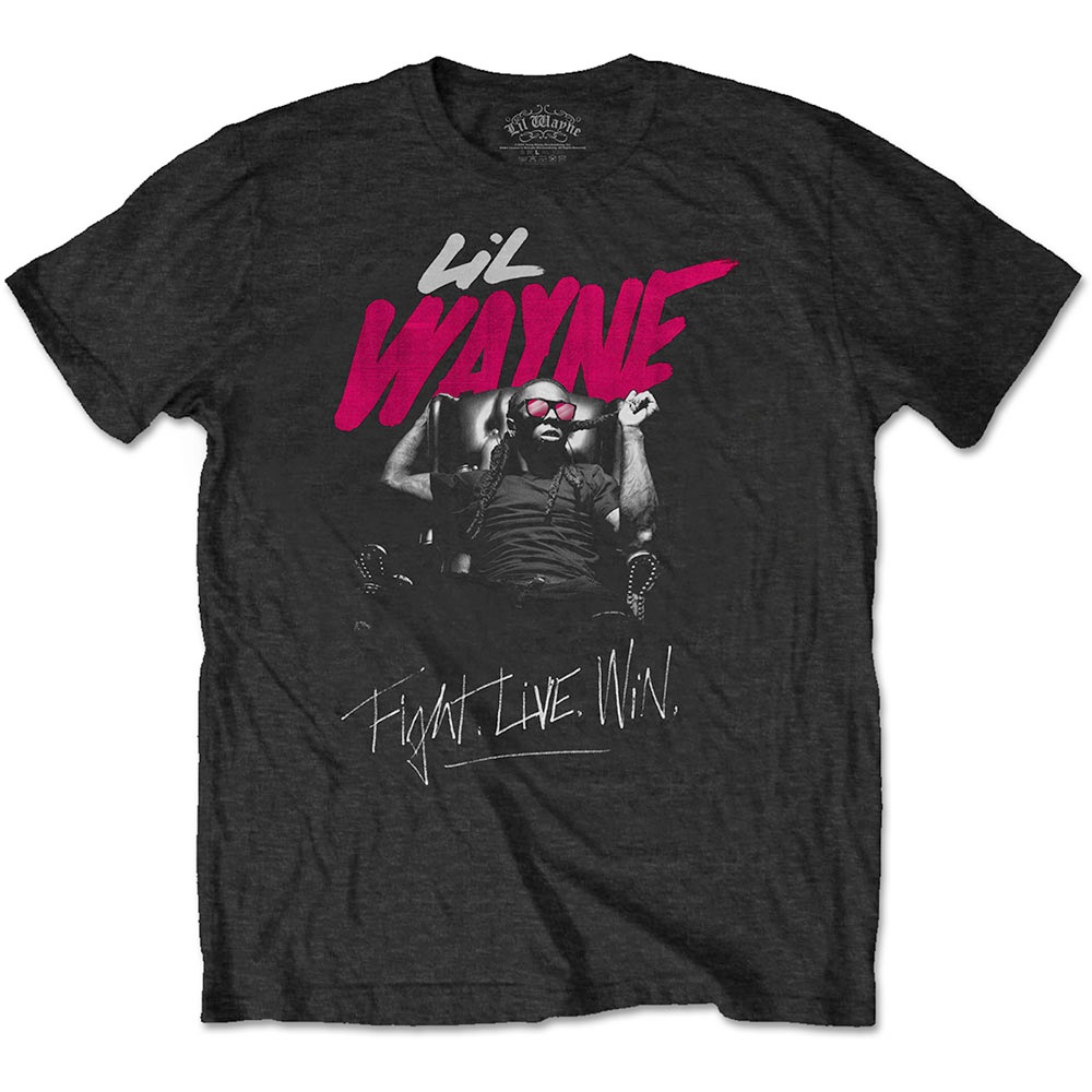 Lil Wayne - Fight, Live, Win Heren Tshirt - Zwart